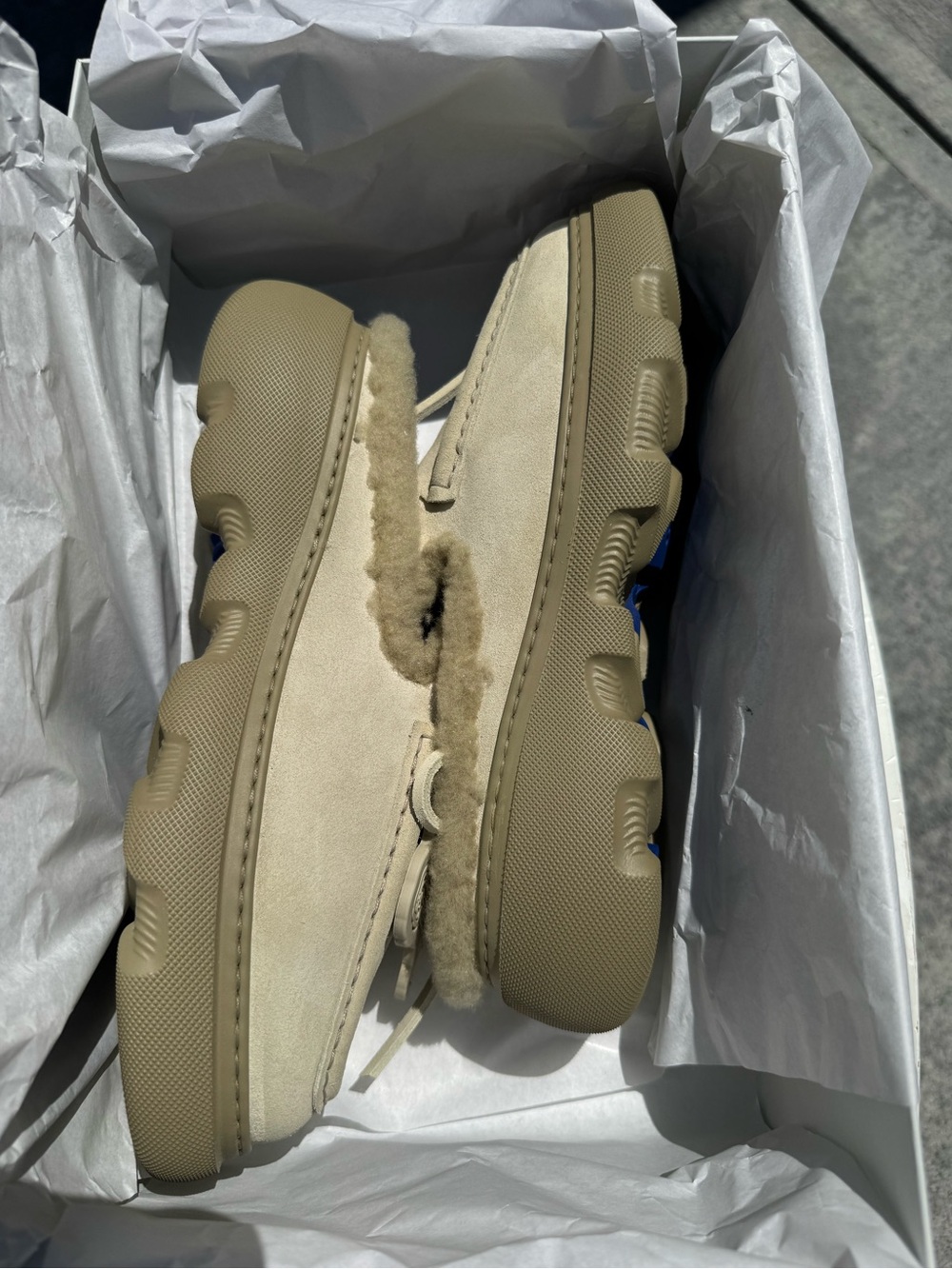 Burberry EKD Shearling-Lined Suede Mules Clay EU 41 - Picture 10 of 17